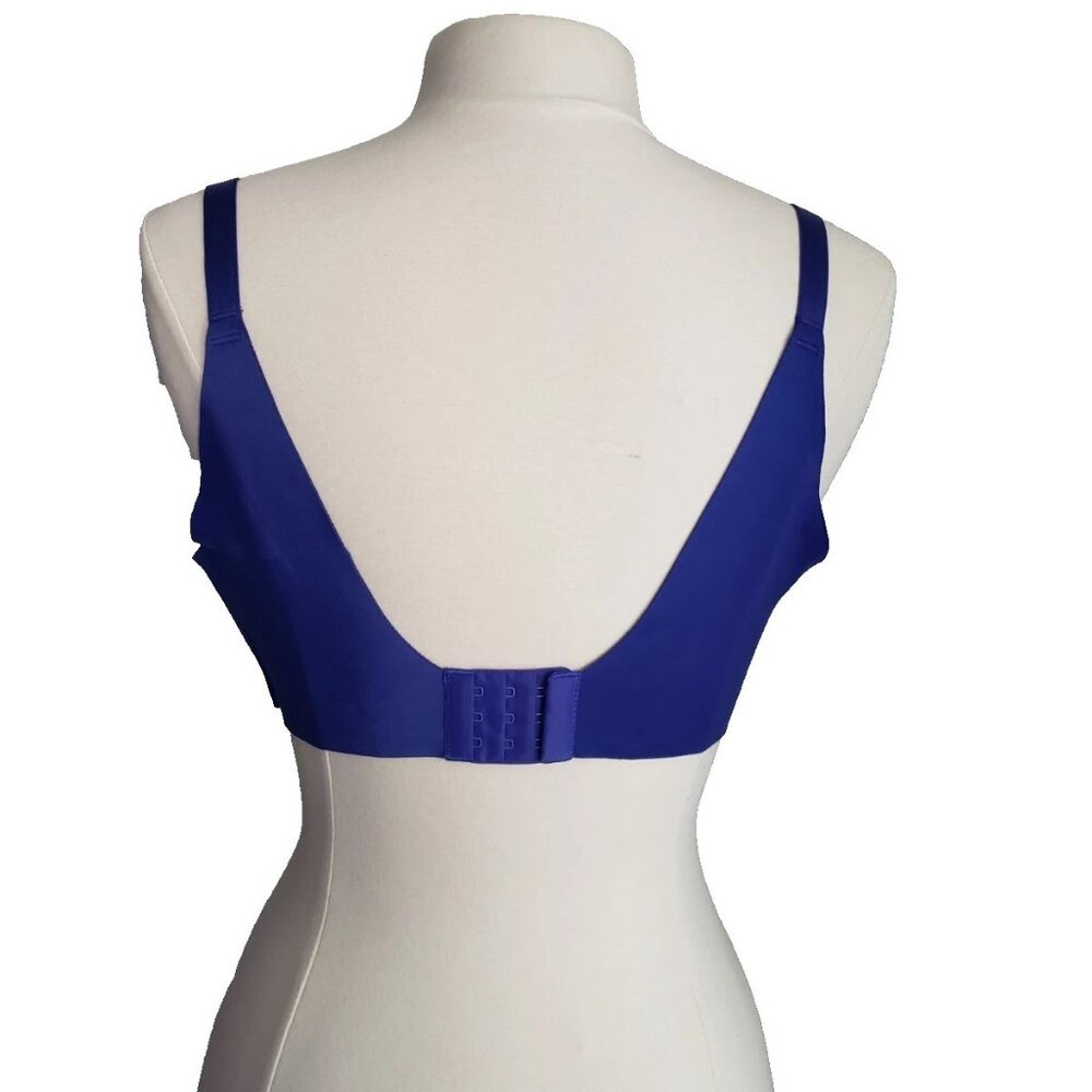 Soma Vanishing Back Wireless Lined T-Shirt Satin Bra In Majesty Blue View 2